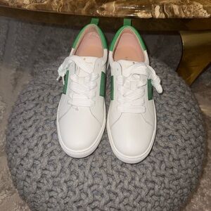 Kate Spade White and Green Sneakers. NWOB
